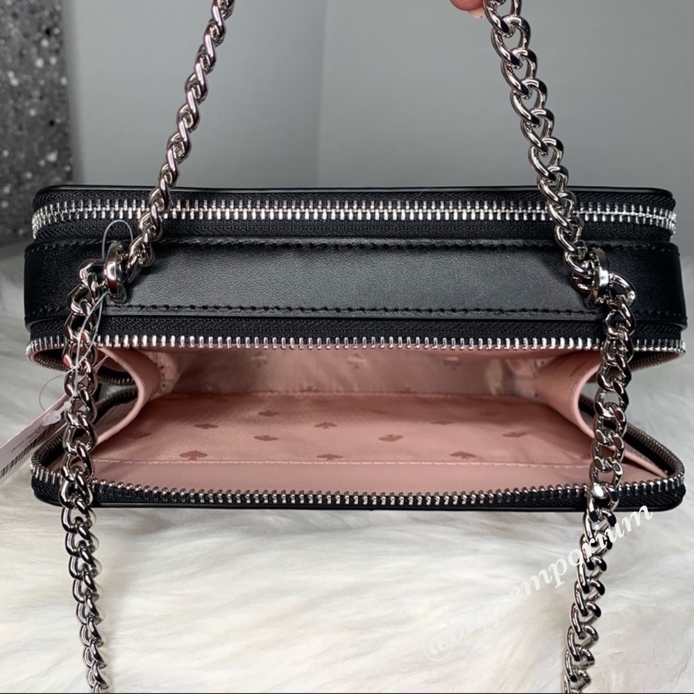 Kate Spade Chain DBL Zip Frosty Penguin Crossbody - Picture 6 of 8